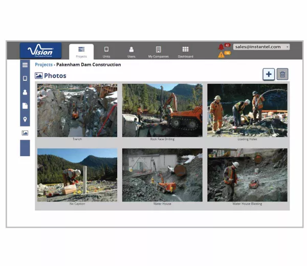 Vision software's photos interface
