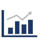 Blue icon of histogram chart