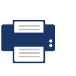 Blue icon of printer