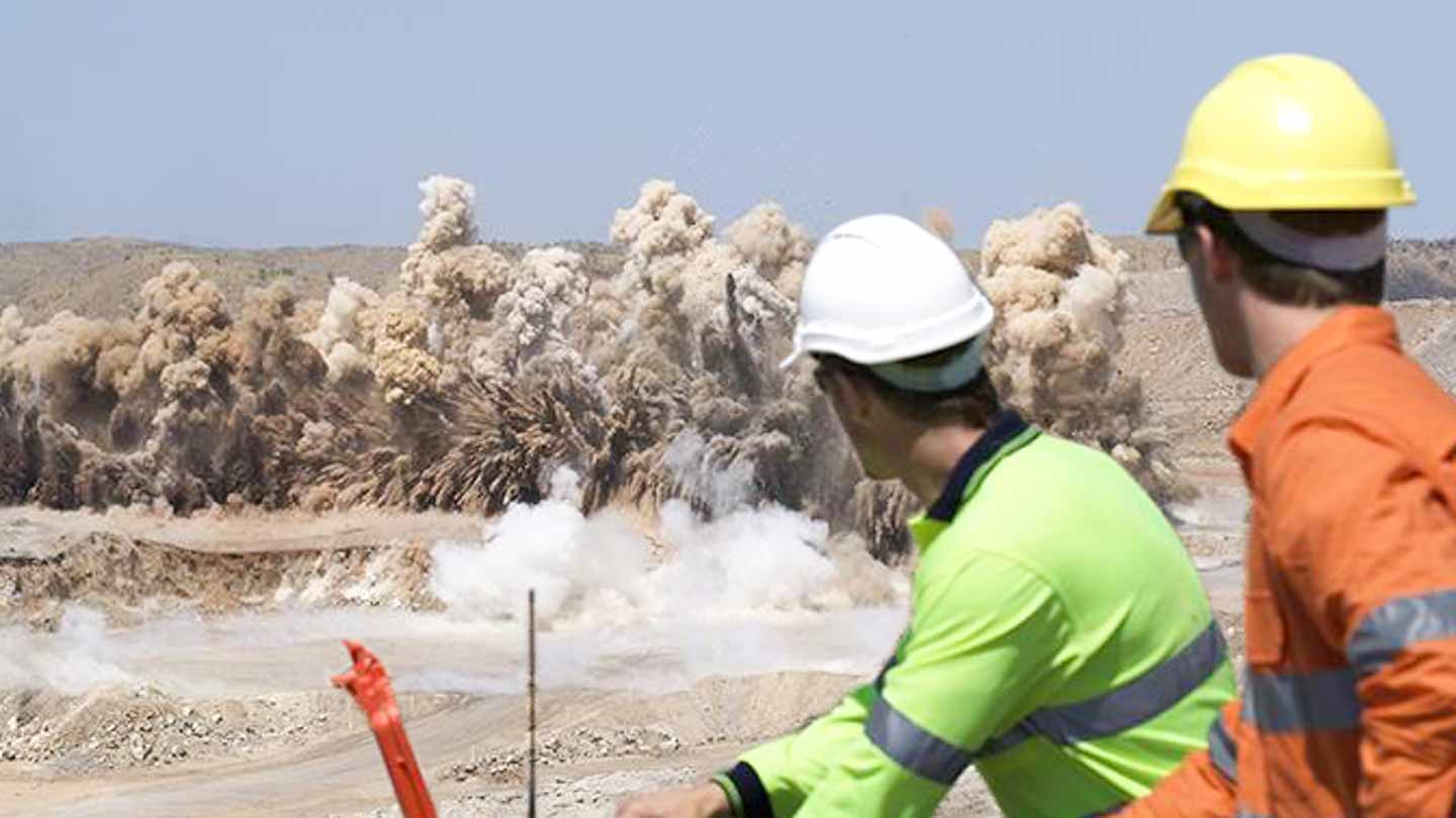 Construction workers detonate explosion