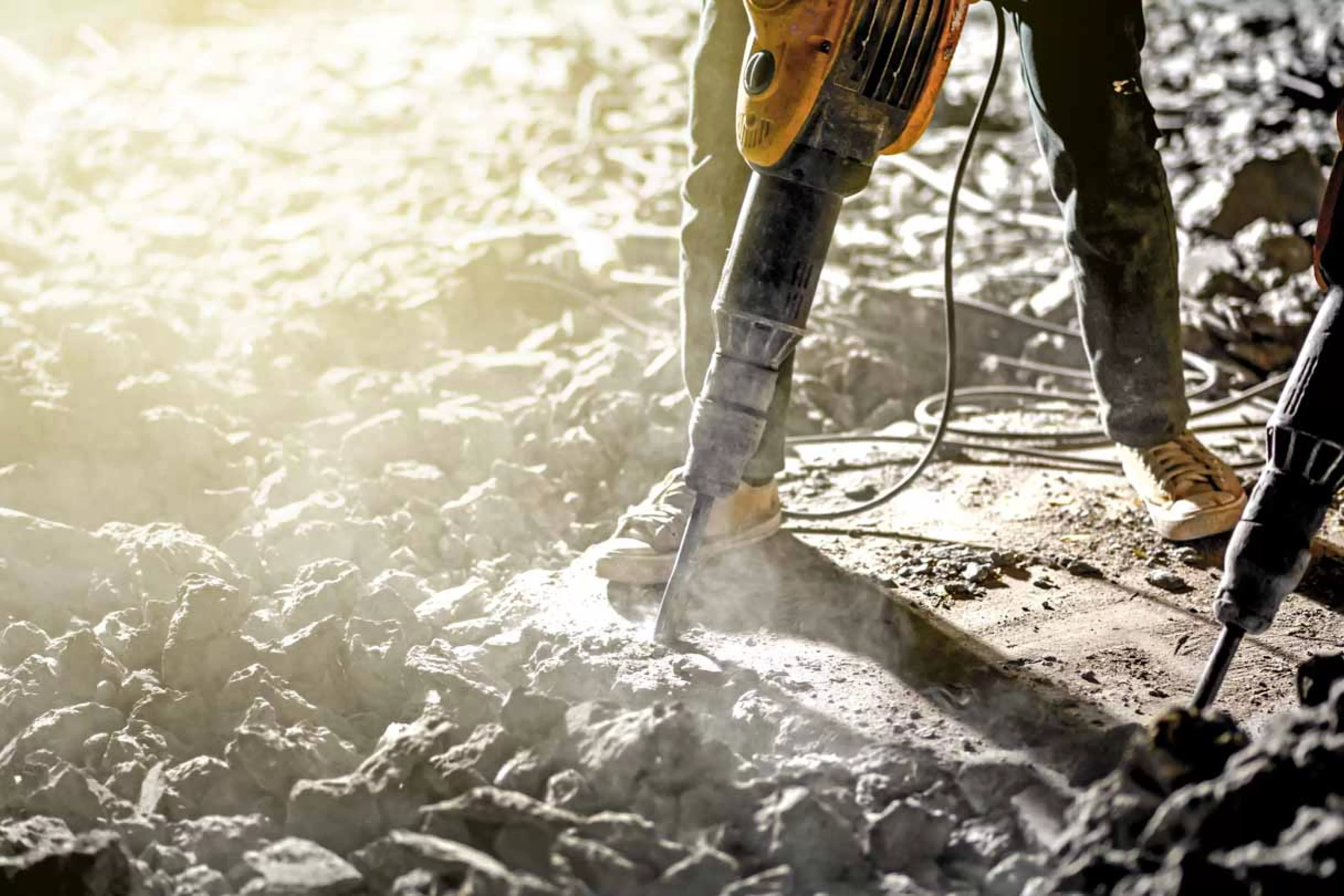 Jackhammer being used on construction site