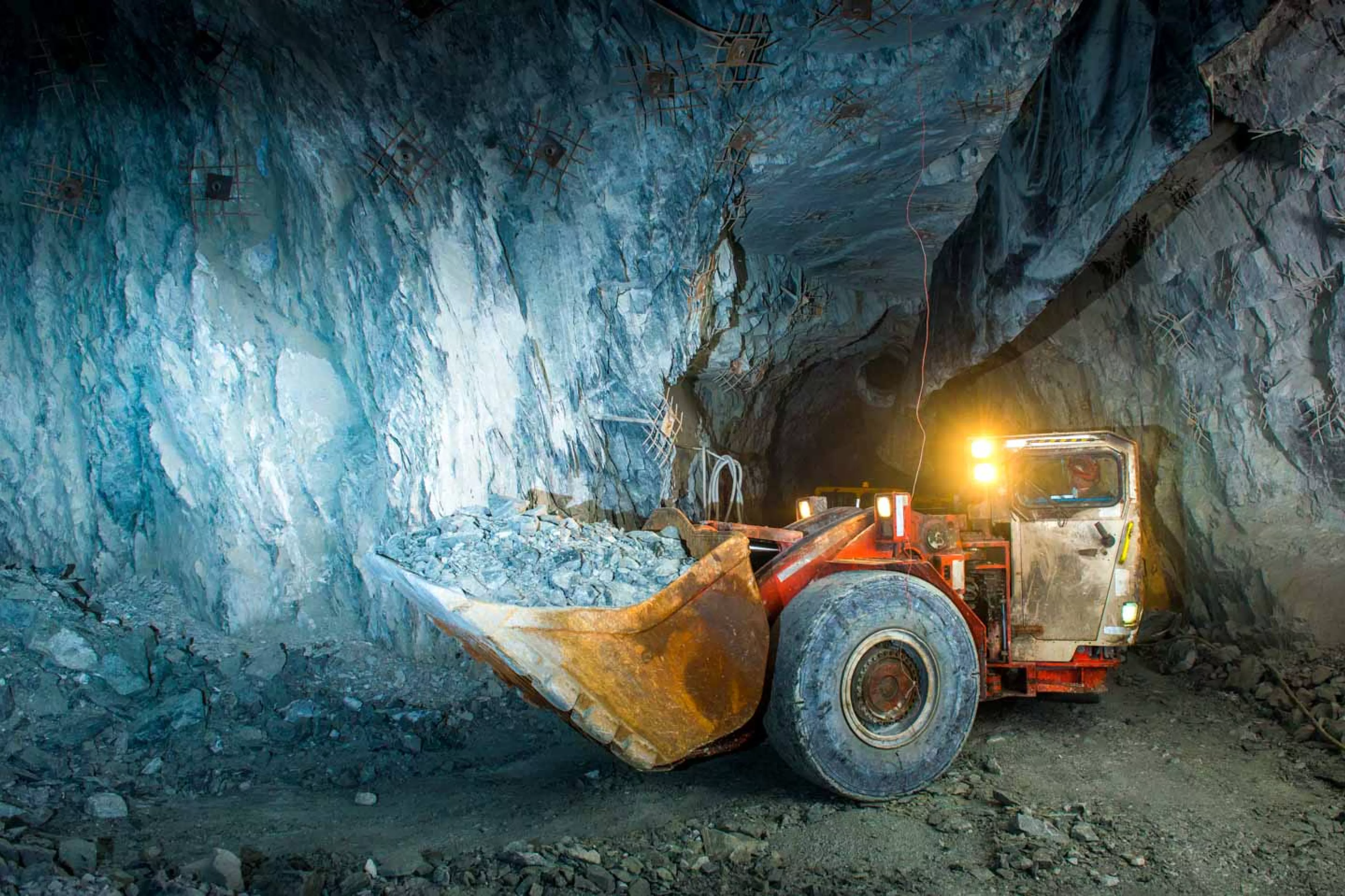 Working vehicle in underground gold mine