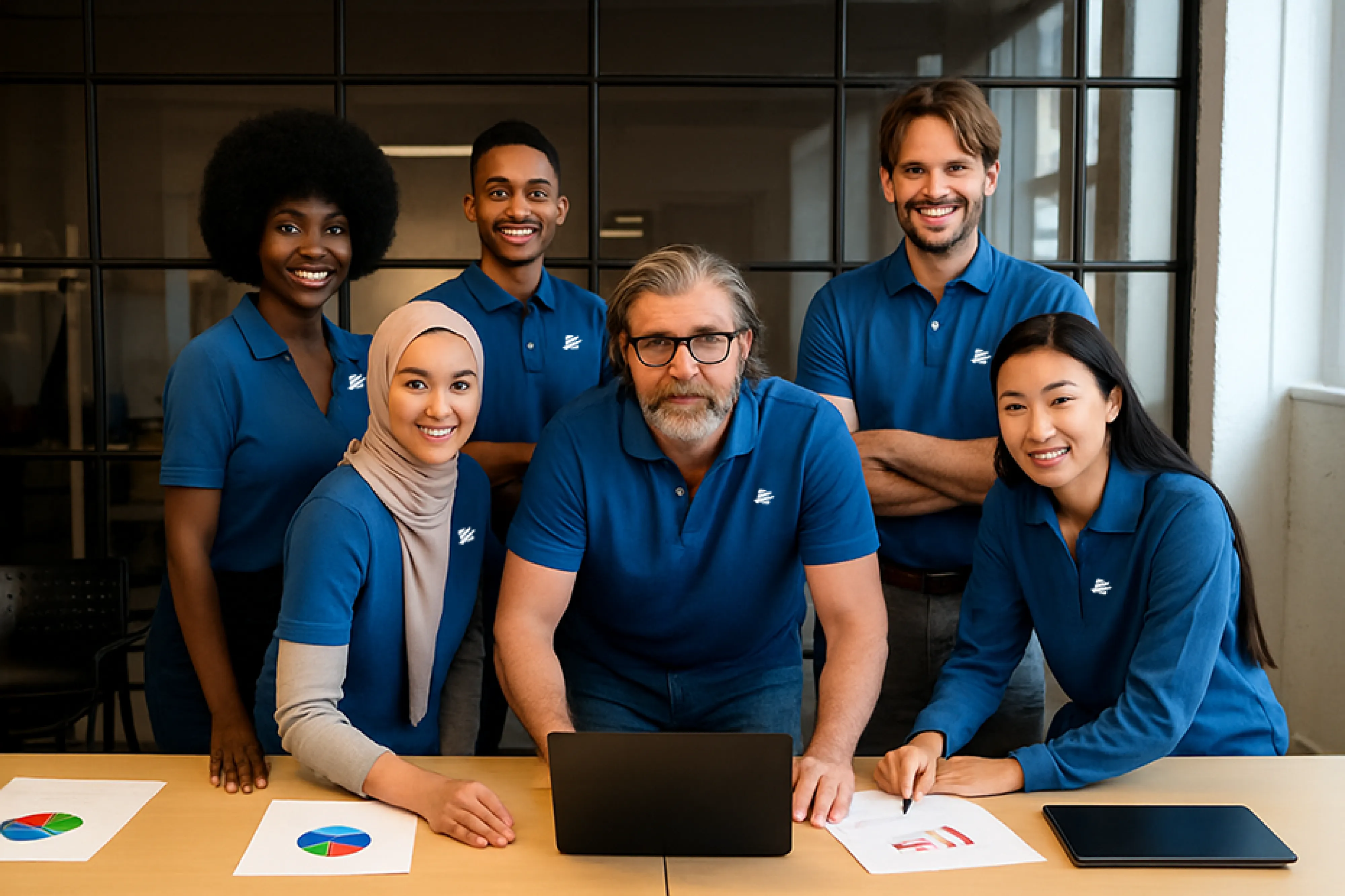 Team of Instantel employees looking at the camera