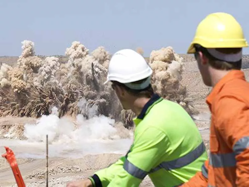 Construction workers detonate explosion