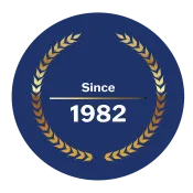 A circle with Since 1982 in the center