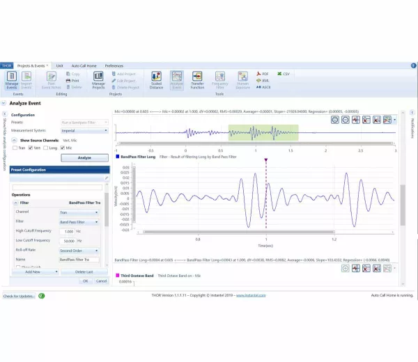 THOR user interface screen with graph