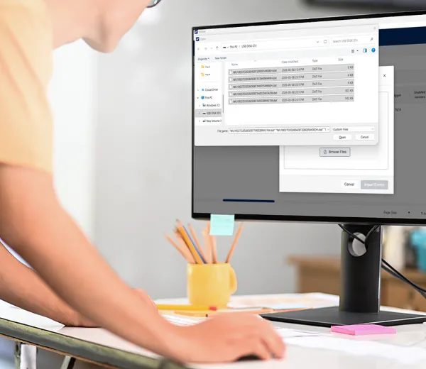 Uploading event files to Vantyx